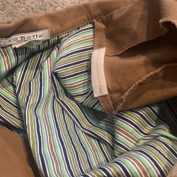 La Belle Women's XL Brown Ruffle Pocket Blazer Jacket Striped Lined vintage - Picture 7 of 8